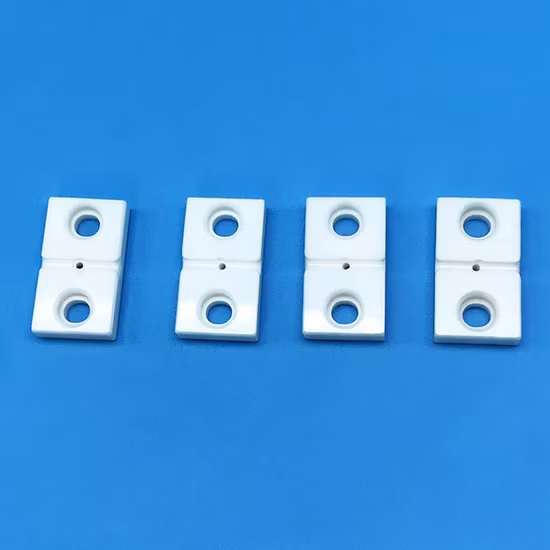 Polished Zirconia Ceramic Block with Threaded Holes